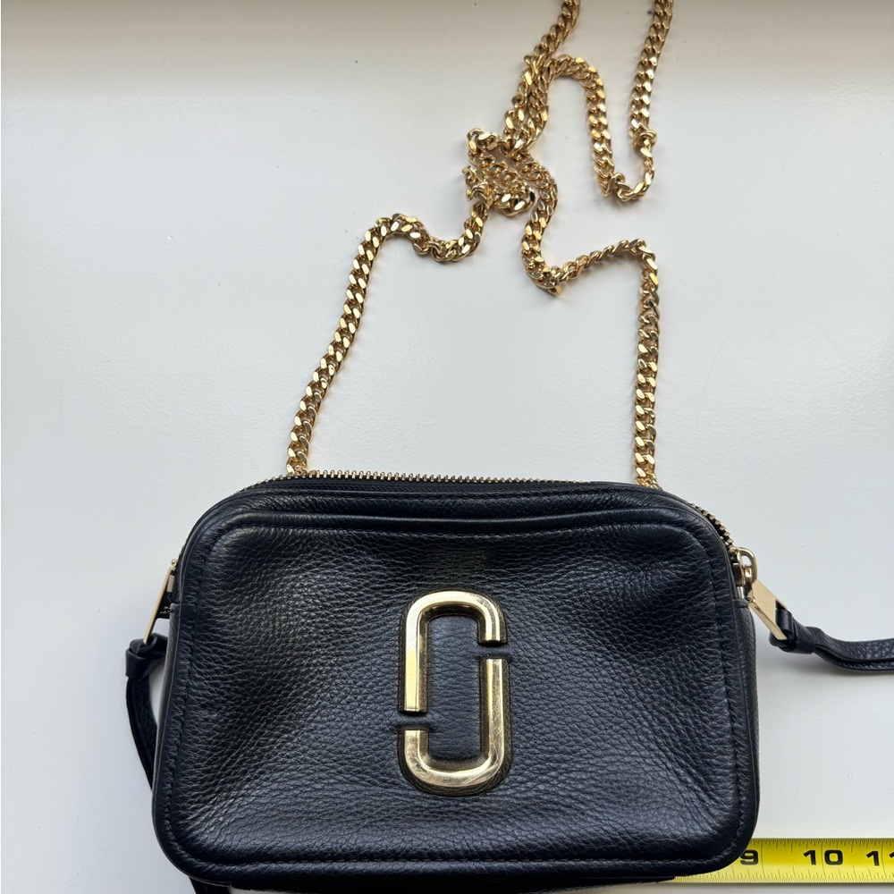 Marc Jacobs Black Crossbody Bag with Gold Chain